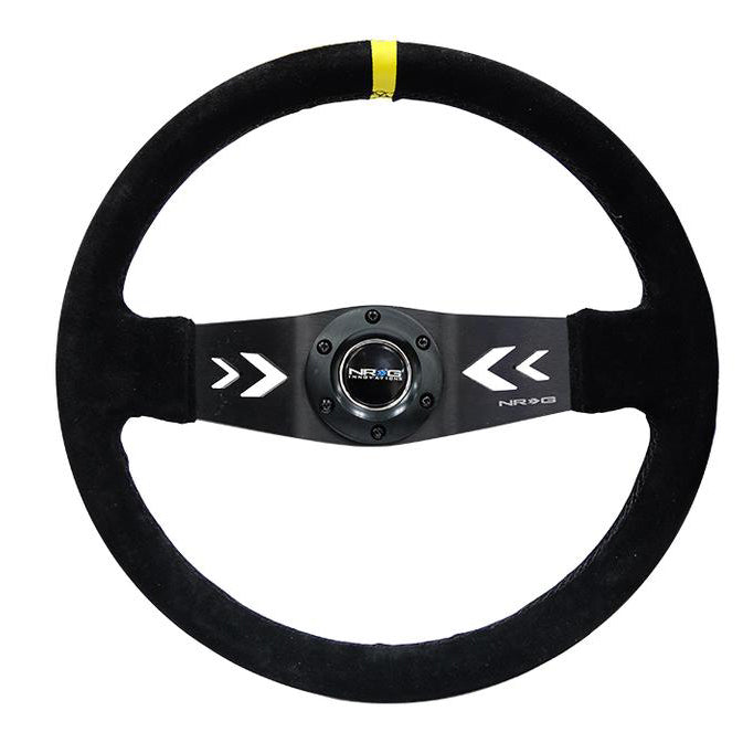 NRG Innovations, 350mm 3 in. Deep Dish Suede Grip Steering Wheel - RST-022R-Y