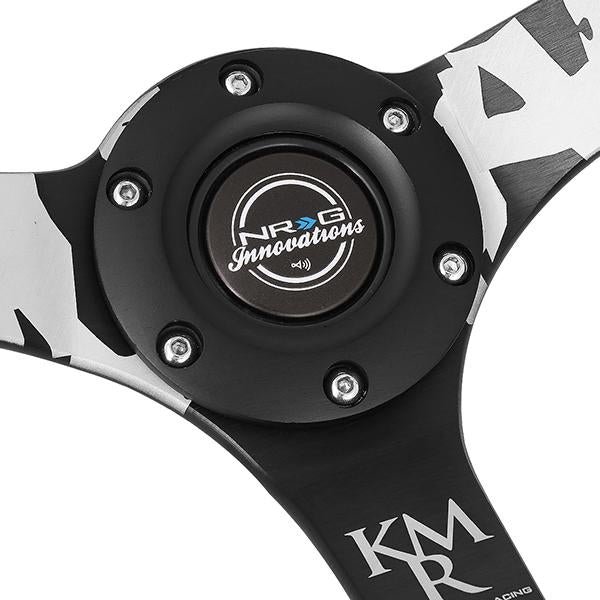 NRG Innovations, 350mm 3 in. Deep Dish Suede Grip Steering Wheel - RST-036MB-S-KMR