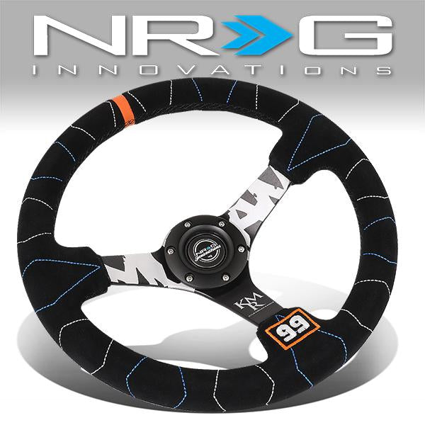 NRG Innovations, 350mm 3 in. Deep Dish Suede Grip Steering Wheel - RST-036MB-S-KMR