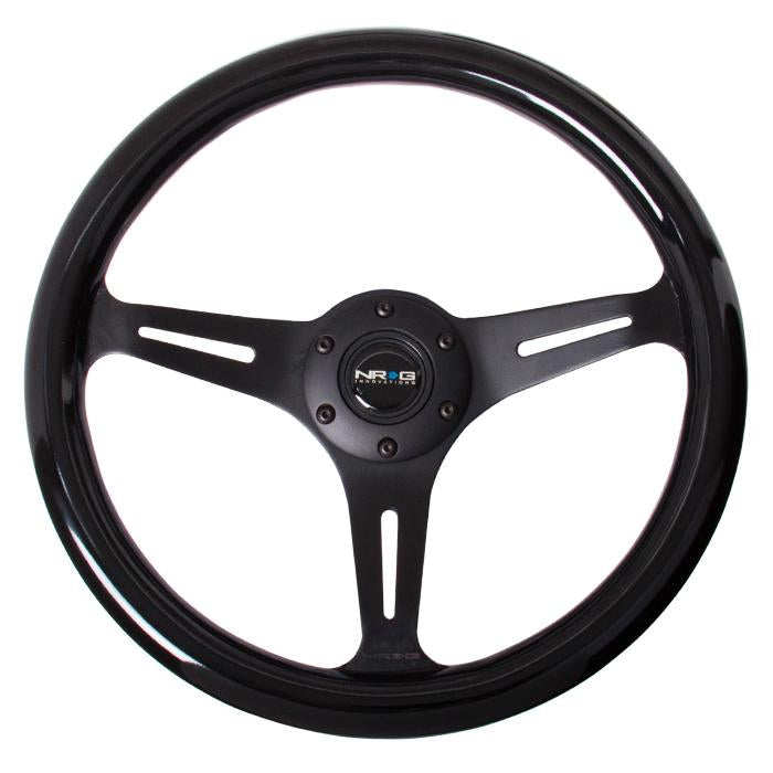 NRG Innovations, 350mm Classic Black Grain Grip Steering Wheel - ST-015BK-BK