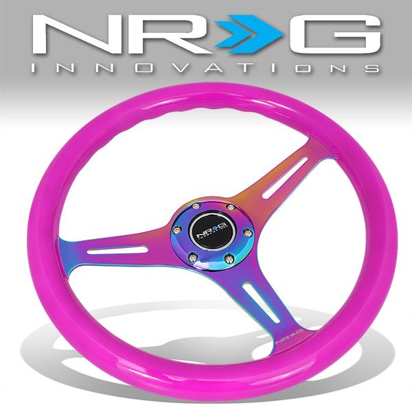 NRG Innovations, 350mm Purple Wood Grain Neochrome Spoke Steering Wheel - ST-015MC-NPP