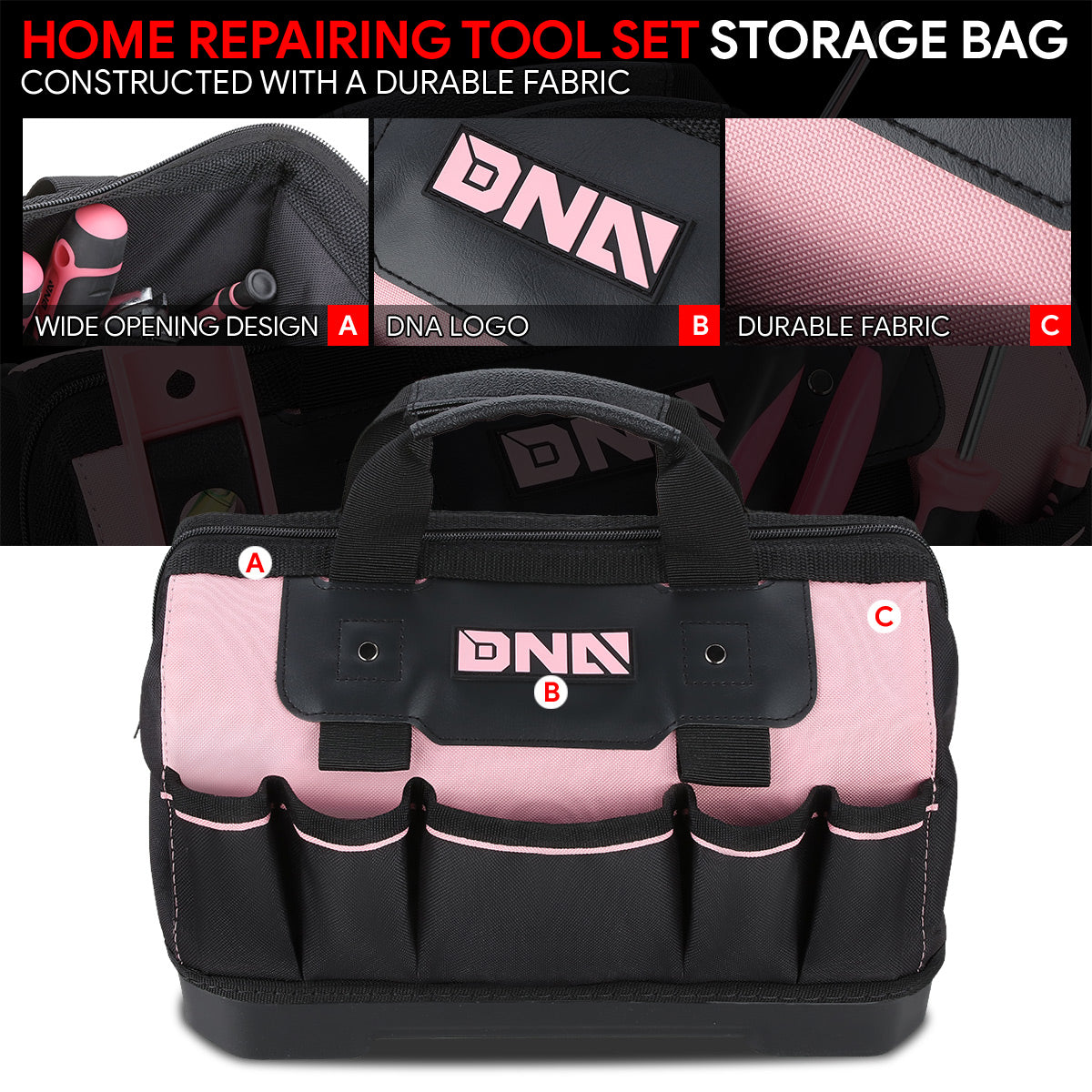 DNA Motoring, 37pcs Hand Tool Kit with Storage Bag