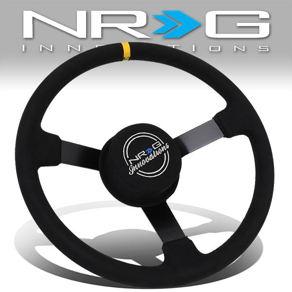 NRG Innovations, 380mm 3 in. Deep Dish Alcantara Grip Steering Wheel - RST-380MB-A