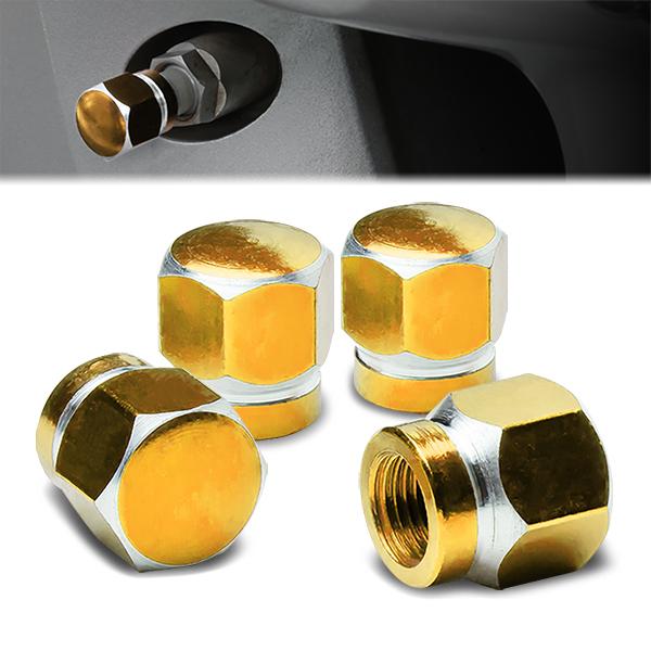 CAAP, 4Pcs Aluminum Hexagonal Wheel Valve Stem Caps [A Variety of Color Options]