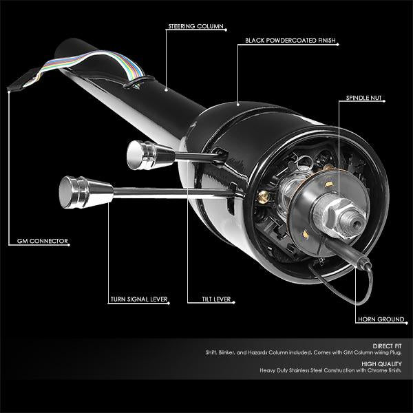 CAAP, 55-59 Chevy GM Manual MT Floor Shift 28" Length Steering Column - Stainless Steel