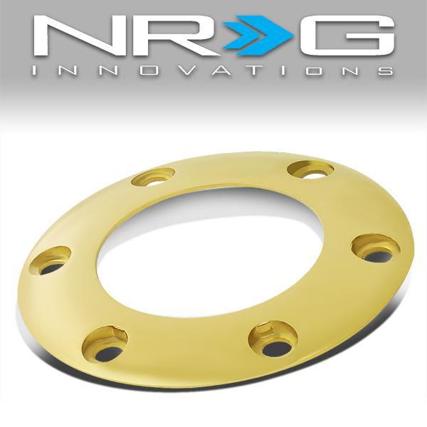 NRG Innovations, 6-Bolt 70mm Spacing Steering Wheel Horn Plate - Chrome Gold - STR-001CG