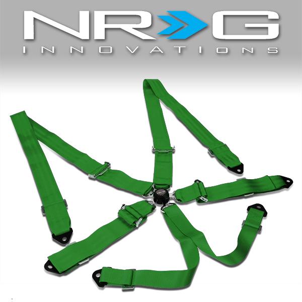 NRG Innovations, 6 Point Cam Lock Racing Seat Belt Harness - SBH-6PCGN