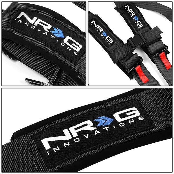 NRG Innovations, 6 Point Cam Lock Racing Seat Belt Harness - SBH-R5PCBK