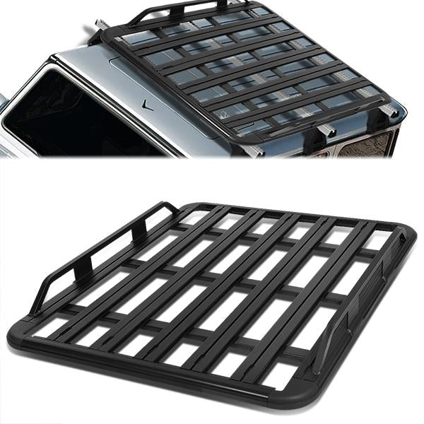 DNA Motoring, 60 in. L X 48 in. W X 6 in. H Black Coated Aluminum Roof Rack Cross Bars Carrier Basket w/Mounting Brackets