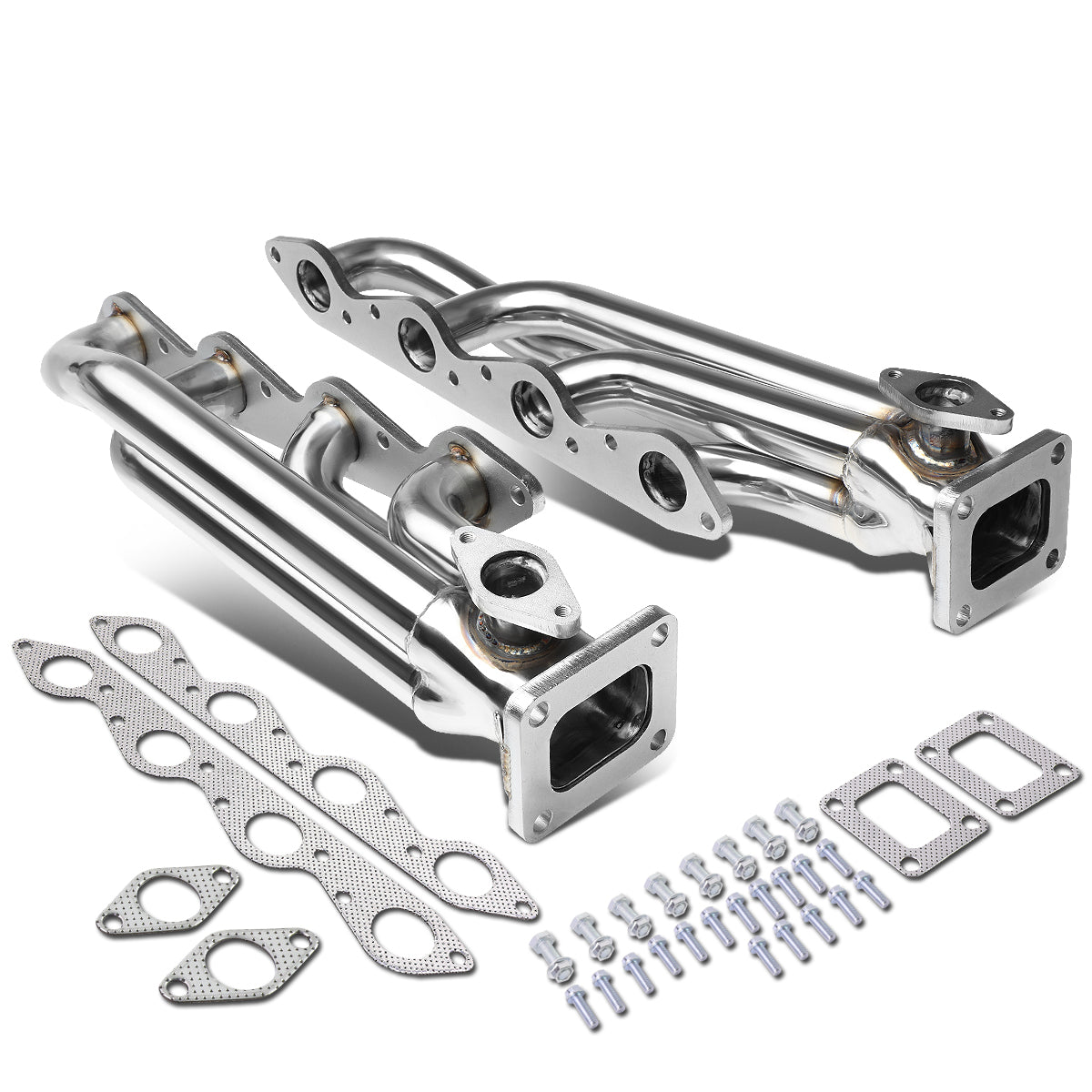 J2 Engineering, 66-95 Chevy GMC 366 396 402 427 454 Engine 38mm Wastegate Ports T4 Turbo Manifold - Stainless Steel