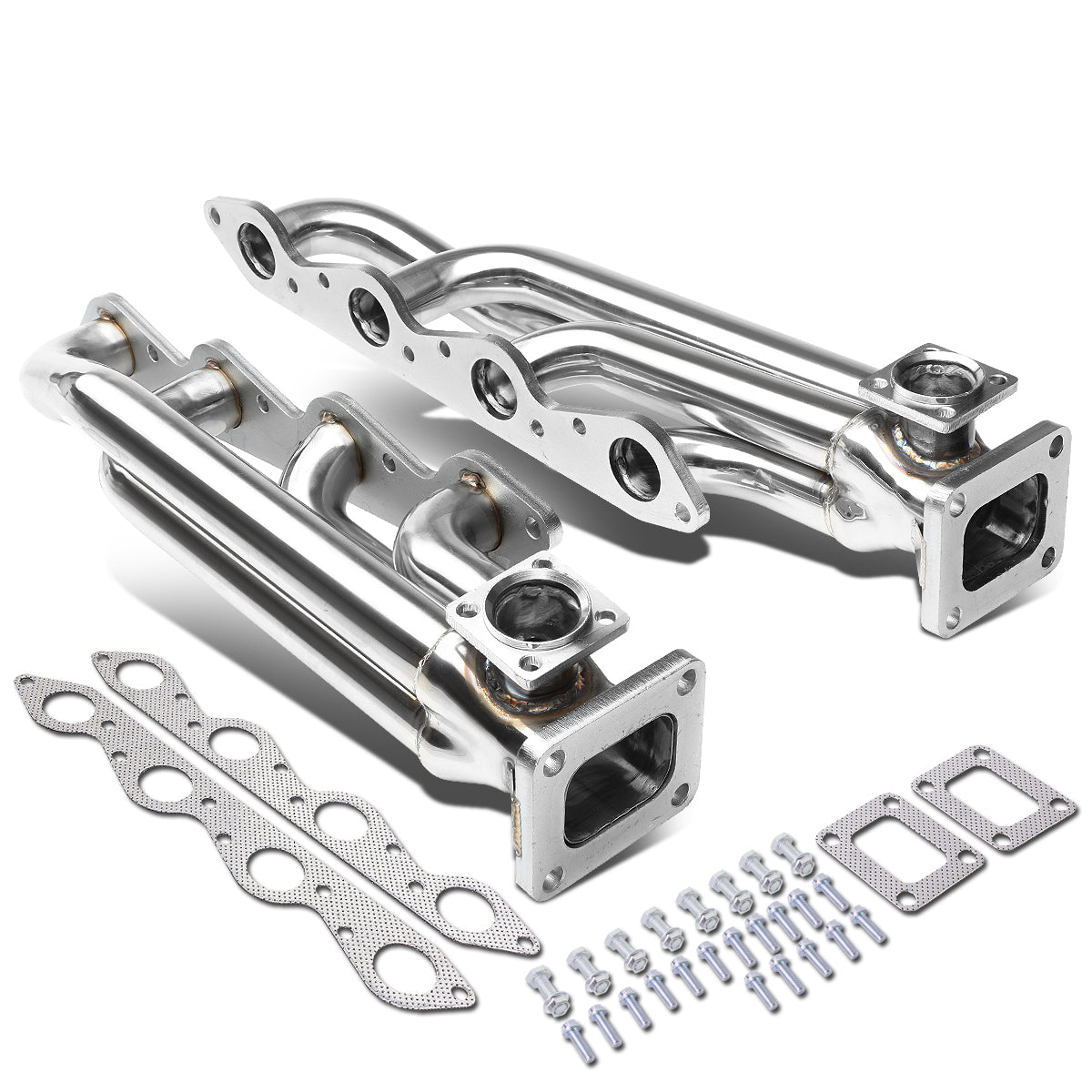 J2 Engineering, 66-95 Chevy GMC 366 396 402 427 454 Engine 46mm Wastegate Ports T4 Turbo Manifold - Stainless Steel