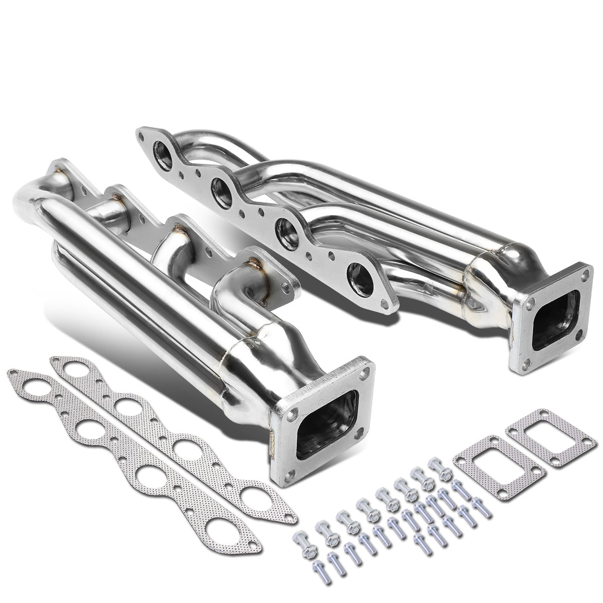 J2 Engineering, 66-95 Chevy GMC 366 396 402 427 454 Engine T4 Turbo Manifold - Stainless Steel