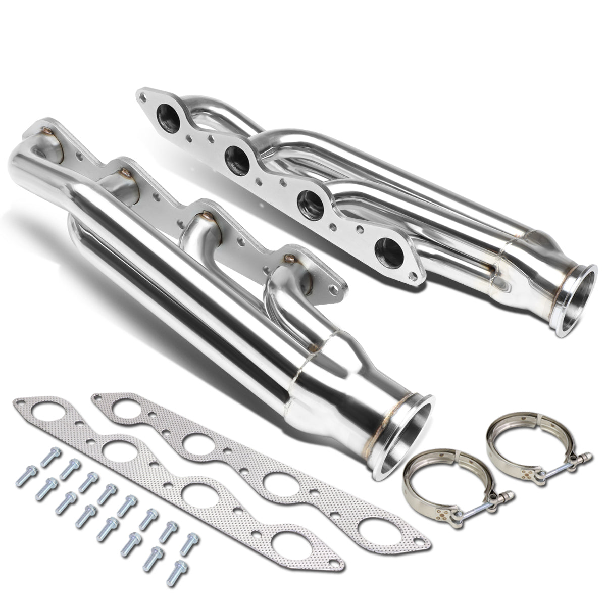 J2 Engineering, 66-95 Chevy GMC 366 396 402 427 454 Engines 3 in. V-Band Turbo Manifold - Stainless Steel