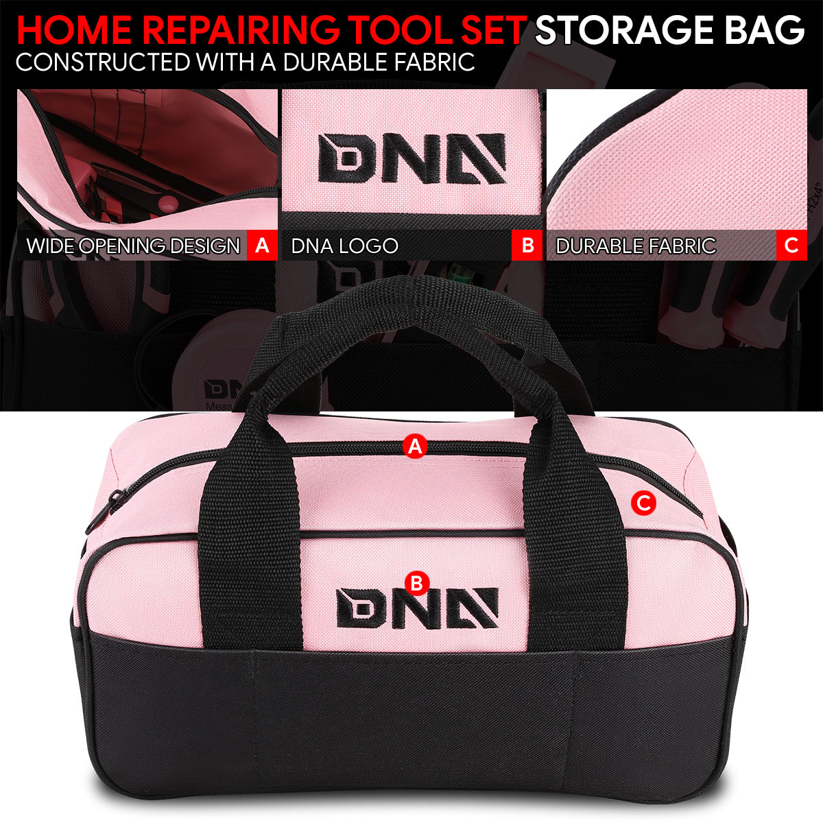 DNA Motoring, 6pcs Basic Hand Tool Kit with Storage Bag