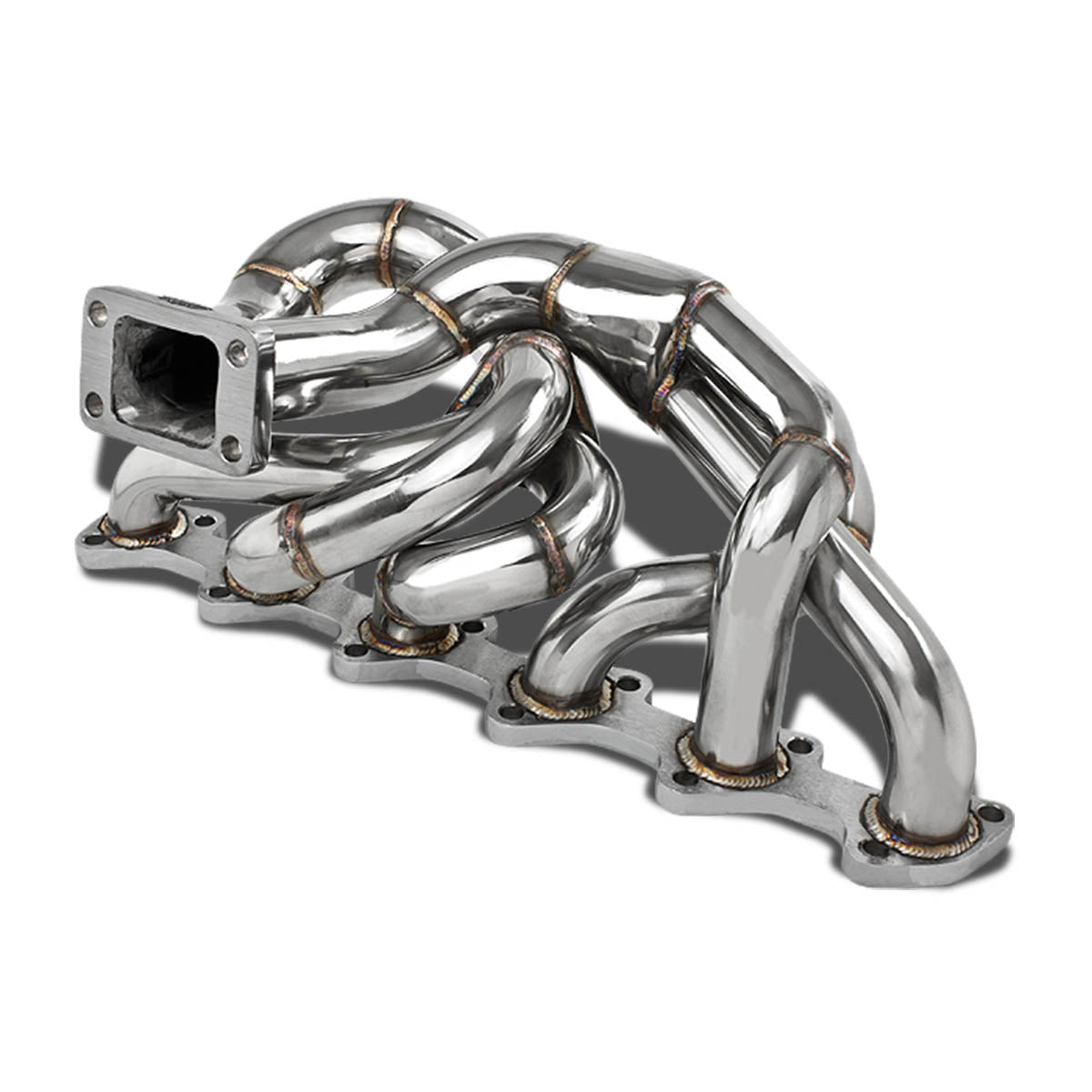 J2 Engineering, 86-91 BMW E30 M20 2.5L 2.7L T3/T4 Top Mount Turbo Manifold - Stainless Steel