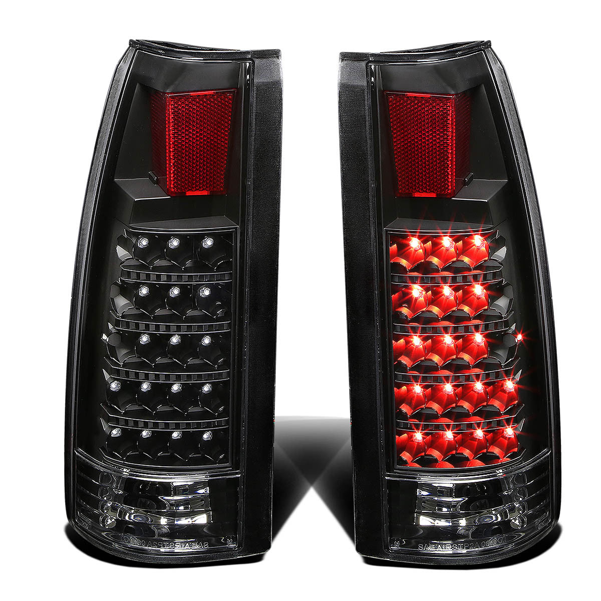 Nuvision Lighting, 88-00 Chevy Silverado C10 C/K 1500 2500 3500 Suburban LED Tail Lights - Black