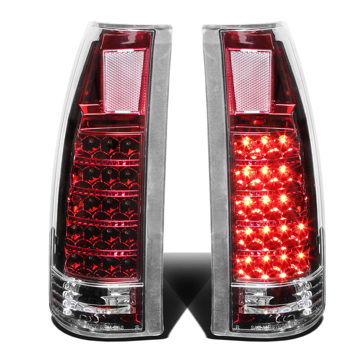 Nuvision Lighting, 88-00 Chevy Silverado C10 C/K 1500 2500 3500 Suburban LED Tail Lights - Red