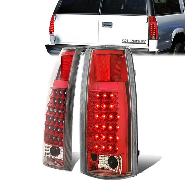 Nuvision Lighting, 88-00 Chevy Silverado C10 C/K 1500 2500 3500 Suburban LED Tail Lights - Red