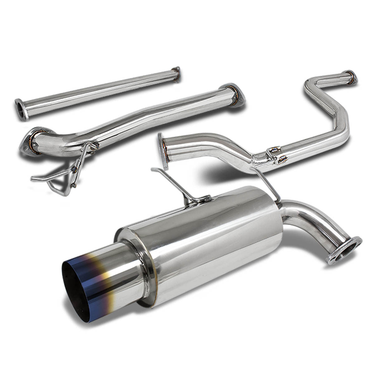 J2 Engineering, 90-93 Acura Integra Catback Exhaust w/4.5 in. OD Burnt Muffler Tip