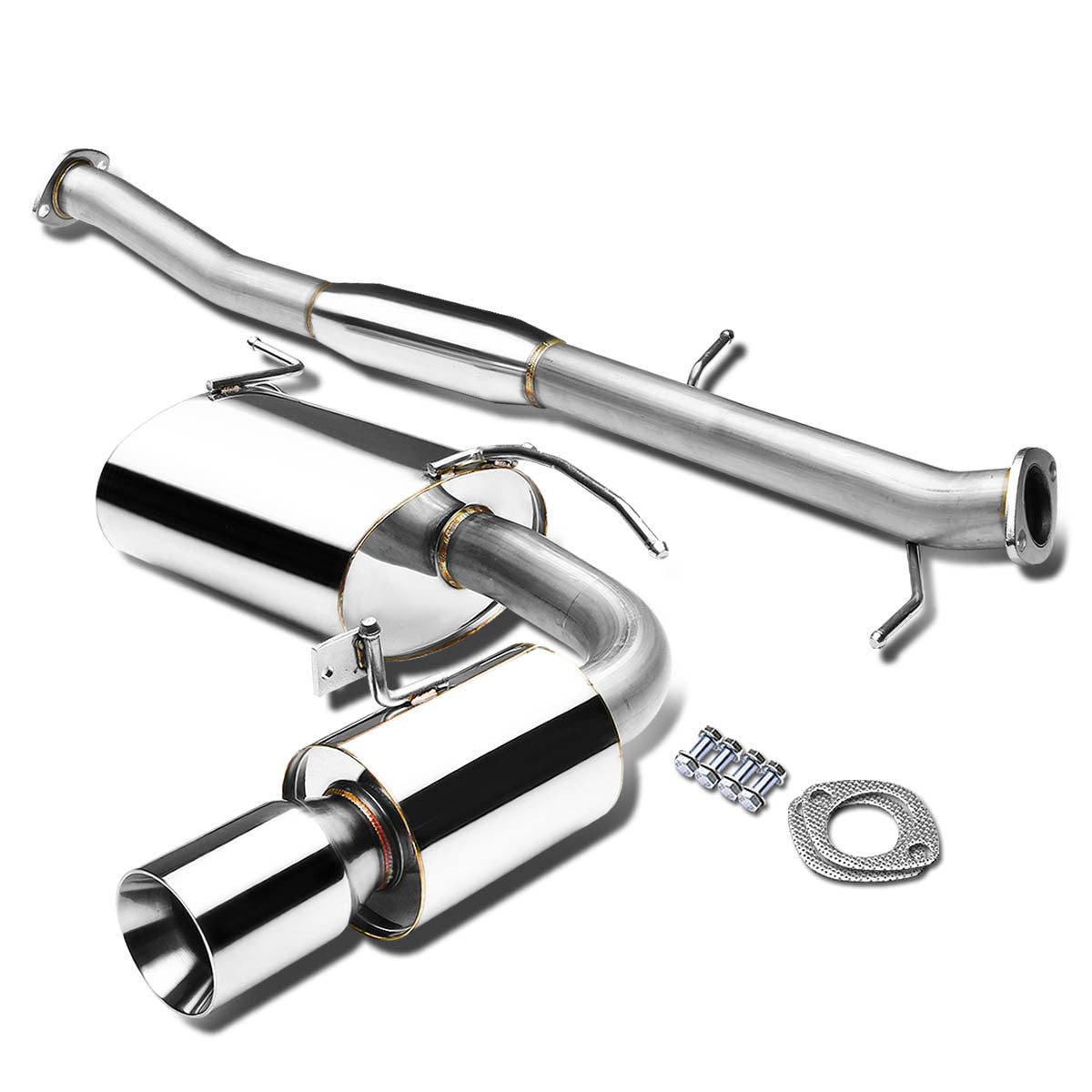 J2 Engineering, 90-97 Mazda Miata MX-5 NA 1.6L 1.8L Catback Exhaust w/3.5 in. OD Double Walled Muffler Tip