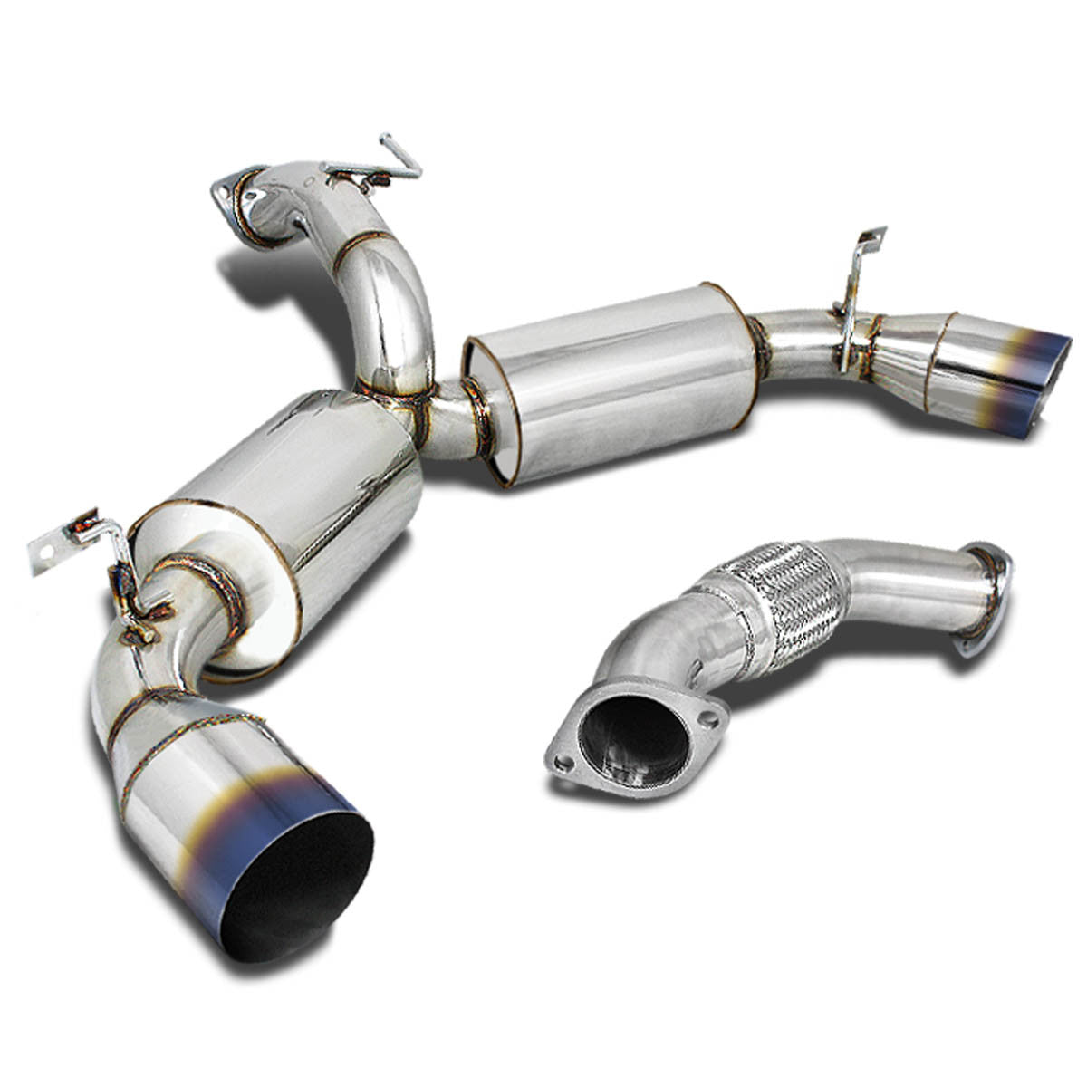 J2 Engineering, 91-95 Toyota MR2 Turbo SW20 Catback Exhaust System w/4.5 in. OD Muffler Burnt Tip