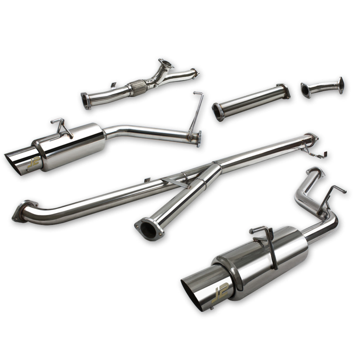 J2 Engineering, 91-99 Mitsubishi 3000GT VR-4 Turbo-Back/Catback+Exhaust Downpipe