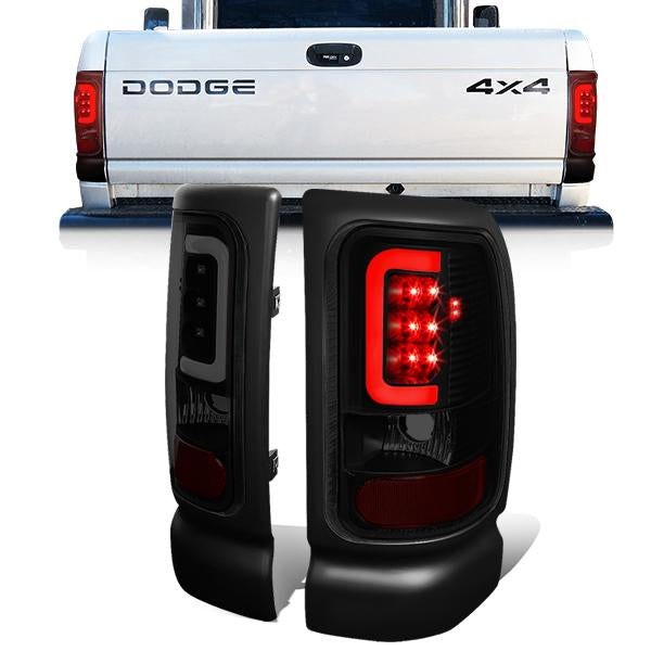 Nuvision Lighting, 94-02 Dodge Ram 1500 2500 3500 LED C-Bar Rear Brake Tail Lights - Tinted