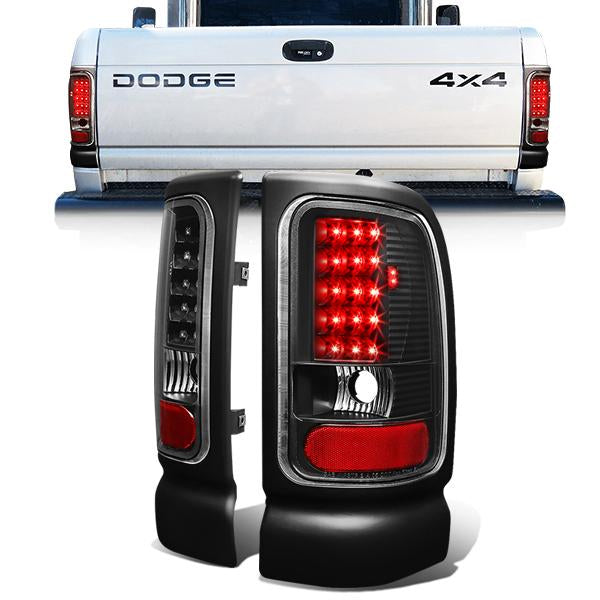 Nuvision Lighting, 94-02 Dodge Ram 1500 2500 3500 LED Rear Brake Tail Lights - Black