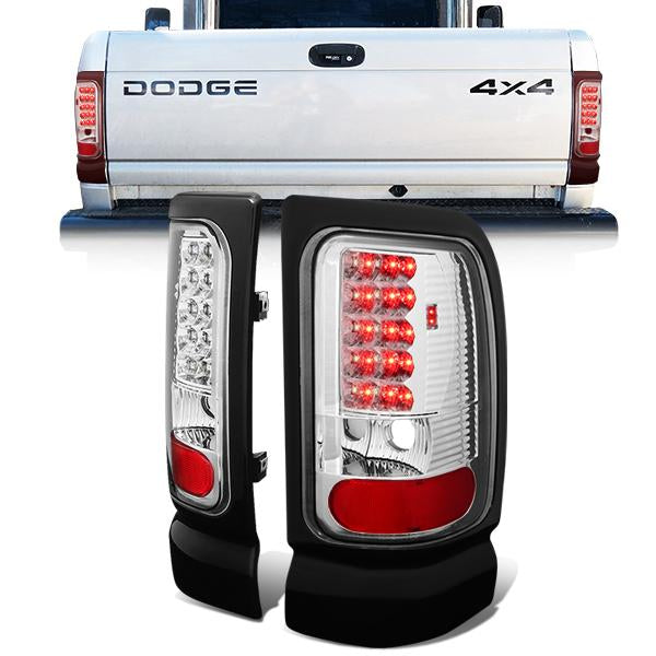 Nuvision Lighting, 94-02 Dodge Ram 1500 2500 3500 LED Rear Brake Tail Lights - Chrome