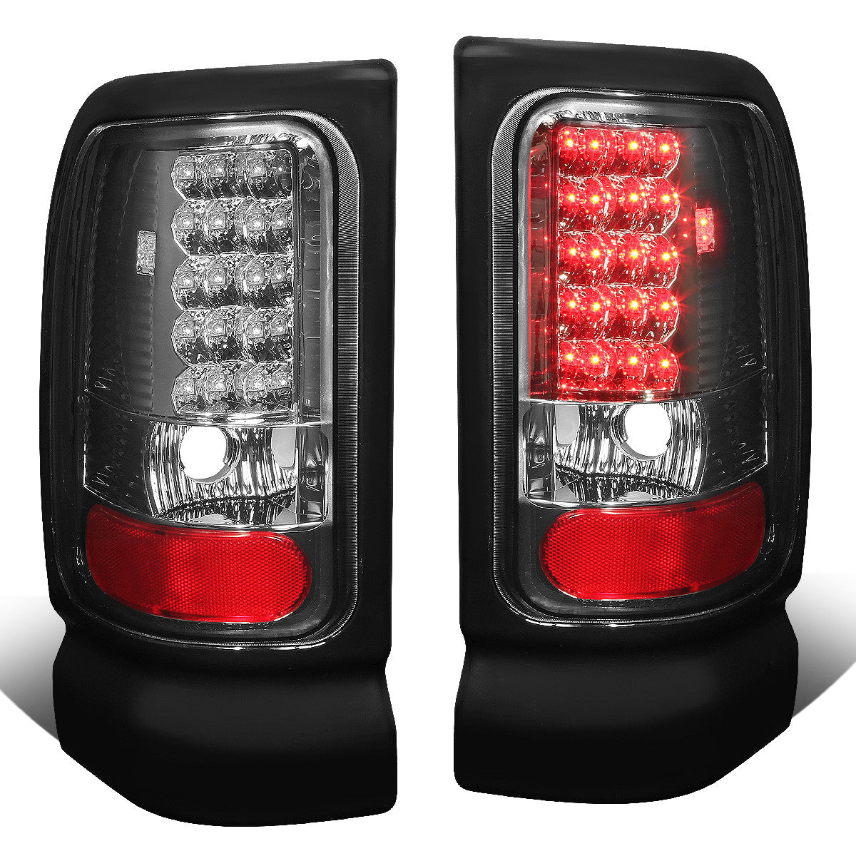 Nuvision Lighting, 94-02 Dodge Ram 1500 2500 3500 LED Rear Brake Tail Lights - Smoked