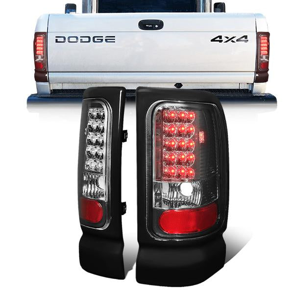 Nuvision Lighting, 94-02 Dodge Ram 1500 2500 3500 LED Rear Brake Tail Lights - Smoked