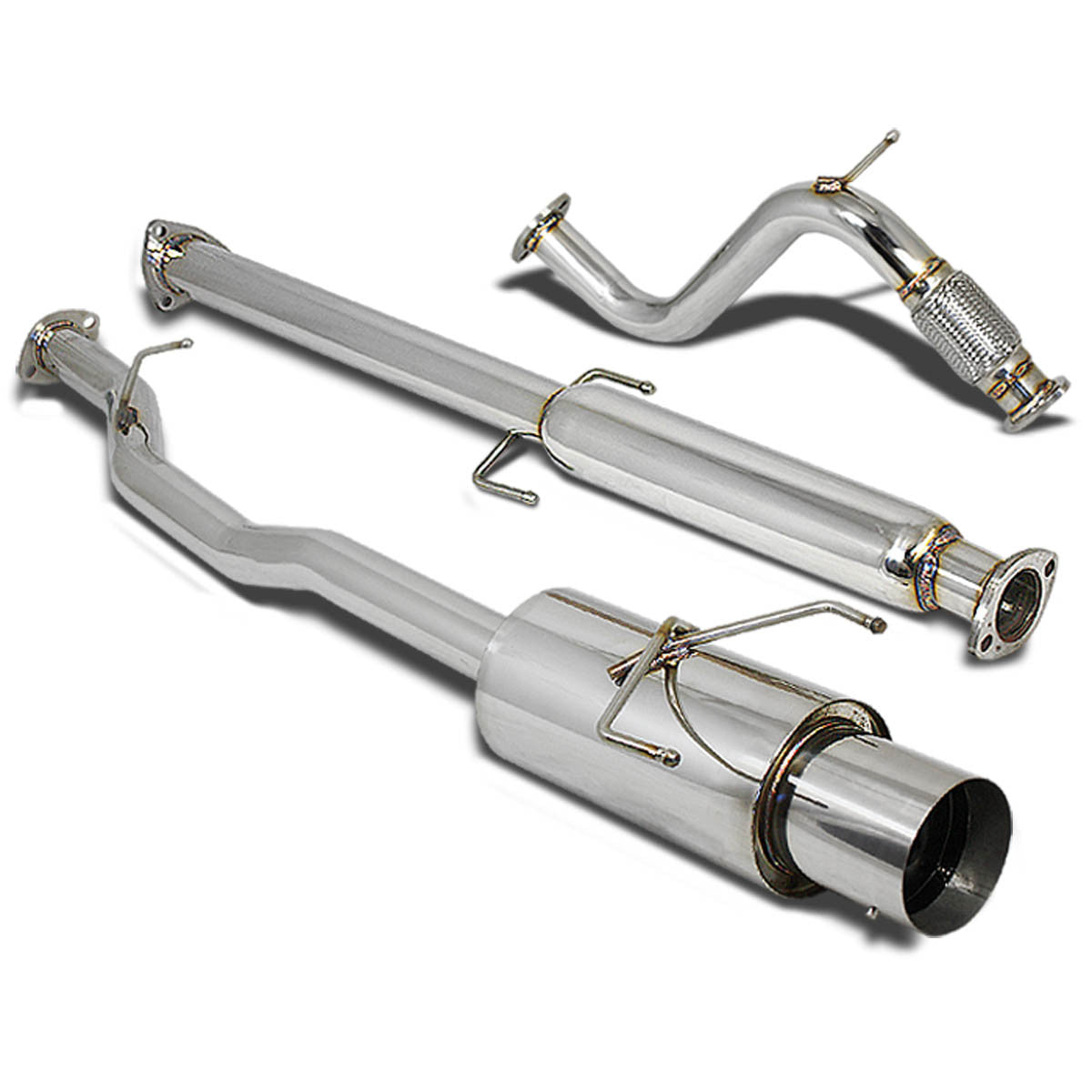 J2 Engineering, 94-97 Honda Accord l4 Catback Exhaust System w/4.5 in. OD Muffler Tip