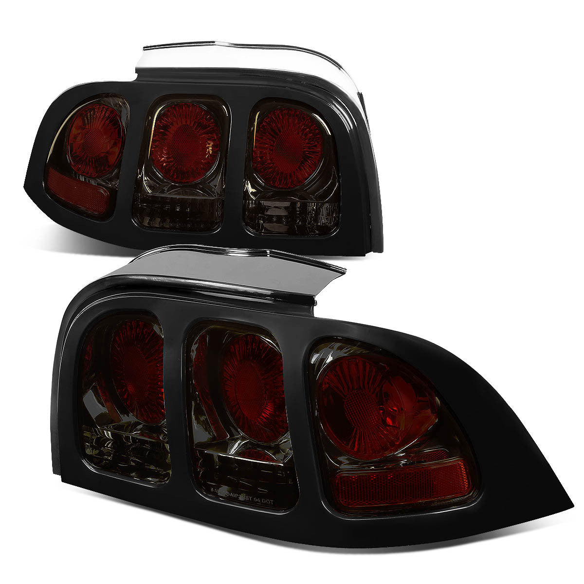 Nuvision Lighting, 94-98 Ford Mustang Rear Brake Tail Lights - Altezza Style - Smoked Housing