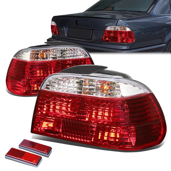 Nuvision Lighting, 95-01 BMW E38 750iL 740iL 740i Rear Brake Tail Lights - Red/Clear Lens