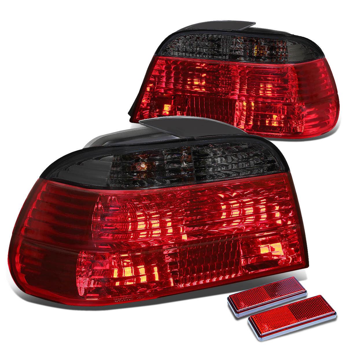 Nuvision Lighting, 95-01 BMW E38 750iL 740iL 740i Rear Brake Tail Lights - Red/Smoked Lens