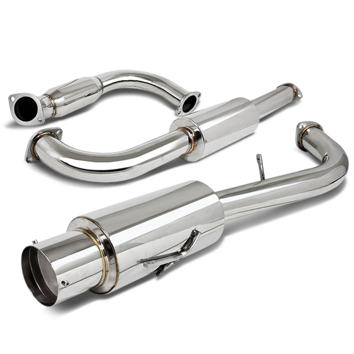 J2 Engineering, 95-99 Mitsubishi Eclipse GST Eagle Talon Tsi FWD Catback Exhaust w/4.5 in. OD Muffler Tip