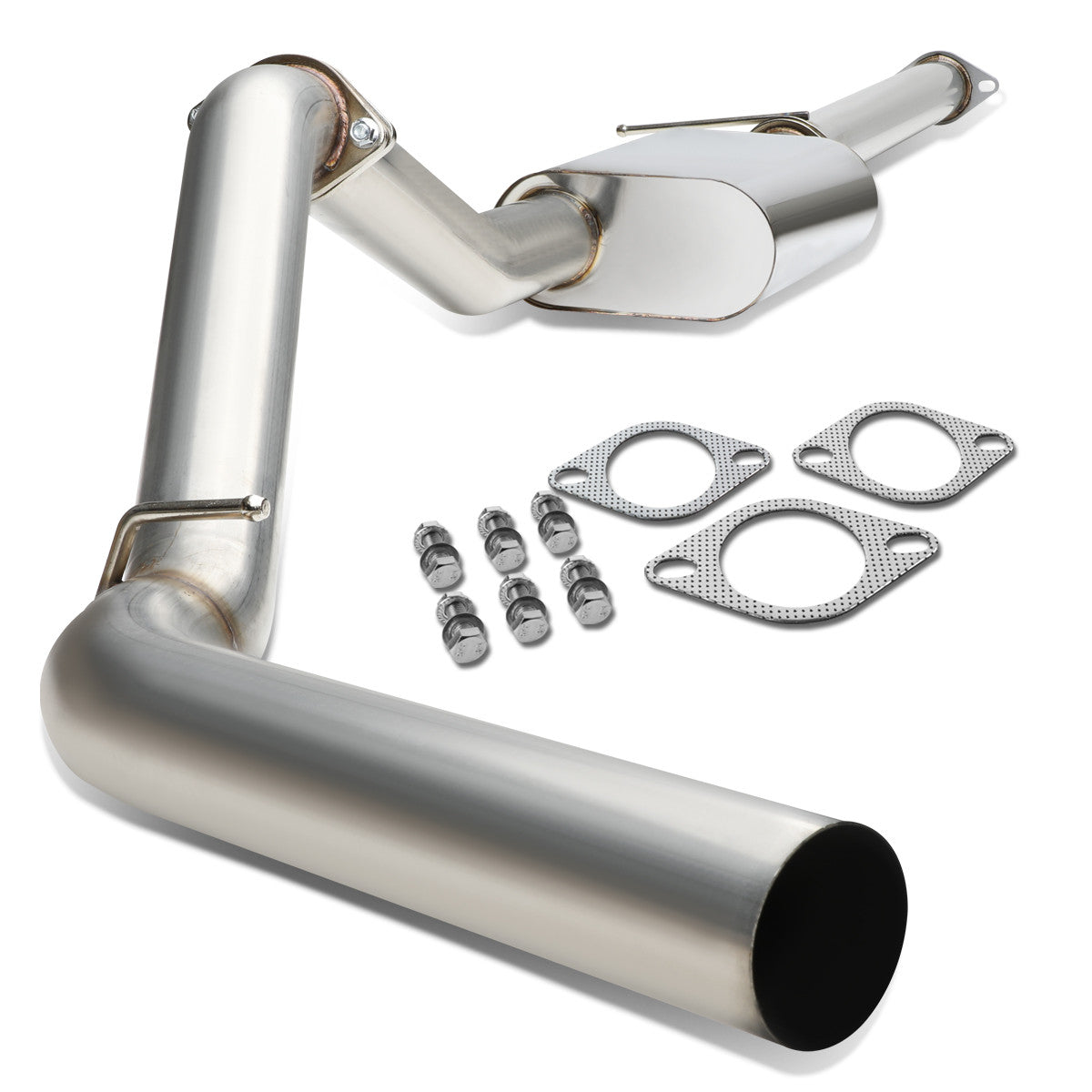 J2 Engineering, 96-99 Chevy Tahoe GMC Yukon 5.7L V8 3 in. OD Catback Exhaust w/Straight Through Muffler