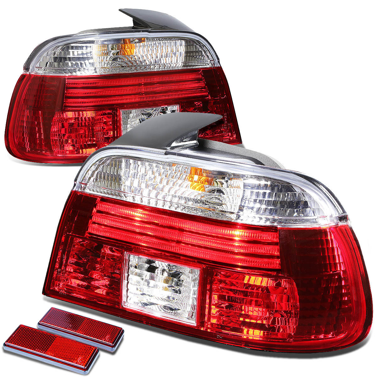 Nuvision Lighting, 97-00 BMW E39 528i 540i M5 Rear Brake Tail Lights - Red/Clear Lens