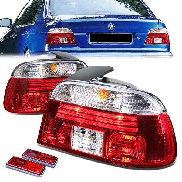 Nuvision Lighting, 97-00 BMW E39 528i 540i M5 Rear Brake Tail Lights - Red/Clear Lens