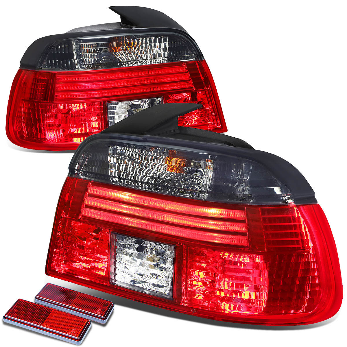 Nuvision Lighting, 97-00 BMW E39 528i 540i M5 Rear Brake Tail Lights - Red/Smoked Lens