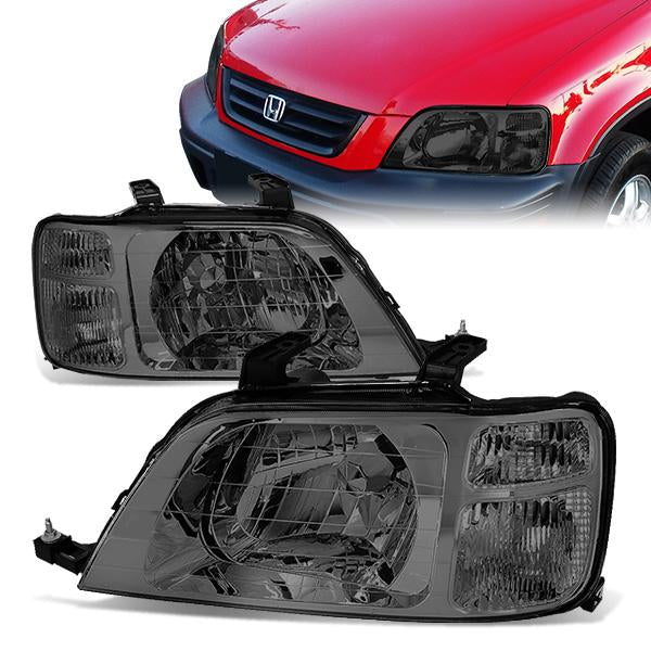 DNA Motoring, 97-01 Honda CR-V CRV Headlights - Smoked Housing Clear Corner