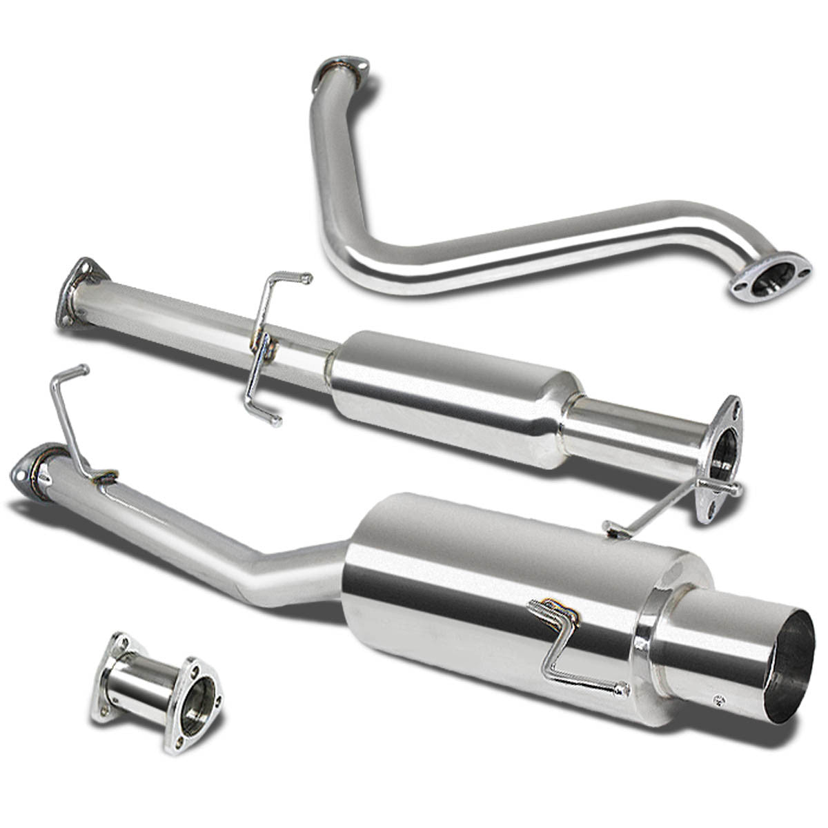 J2 Engineering, 97-01 Honda Prelude Catback Exhaust System w/4 in. OD Muffler Tip