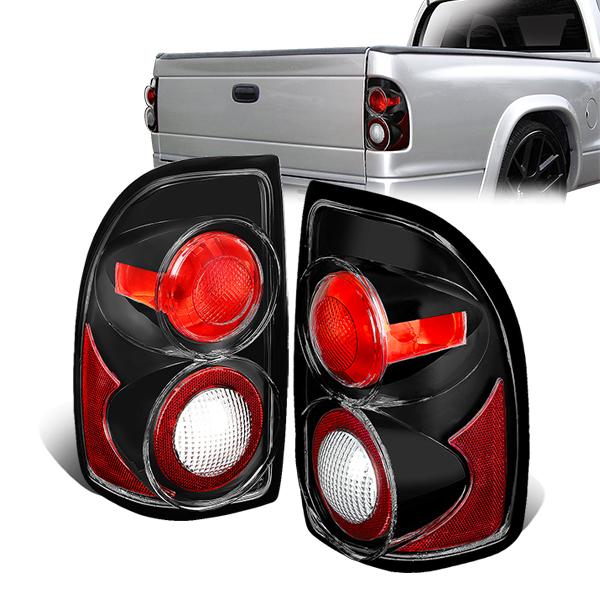 Nuvision Lighting, 97-04 Dodge Dakota Rear Brake Tail Lights - Altezza Style - Black Housing