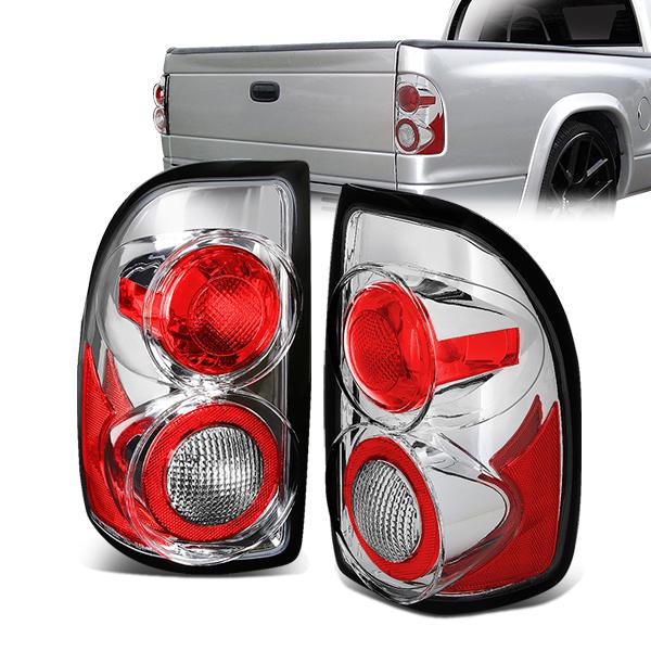 Nuvision Lighting, 97-04 Dodge Dakota Rear Brake Tail Lights - Altezza Style - Chrome Housing