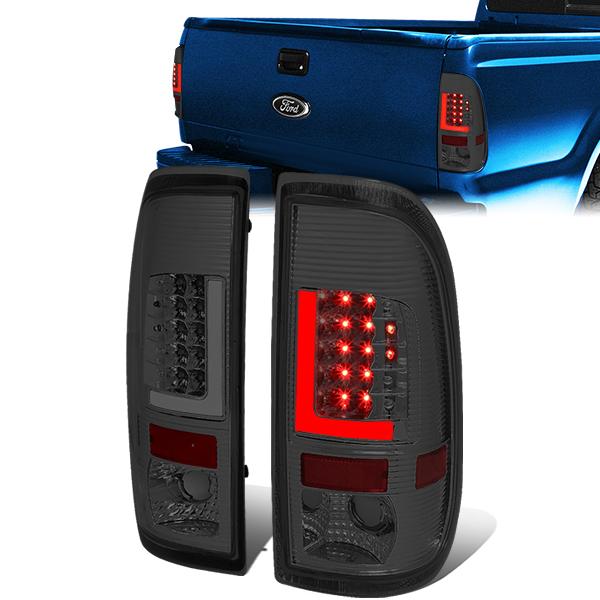 Nuvision Lighting, 97-07 Ford F250 F350 F450 F550 Super Duty LED L-Bar Rear Brake Tail Lights - Smoked