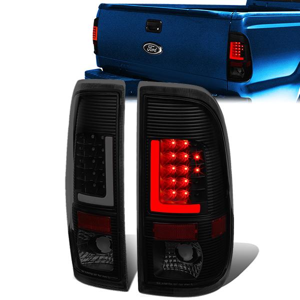 Nuvision Lighting, 97-07 Ford F250 F350 F450 F550 Super Duty LED L-Bar Rear Brake Tail Lights - Tinted