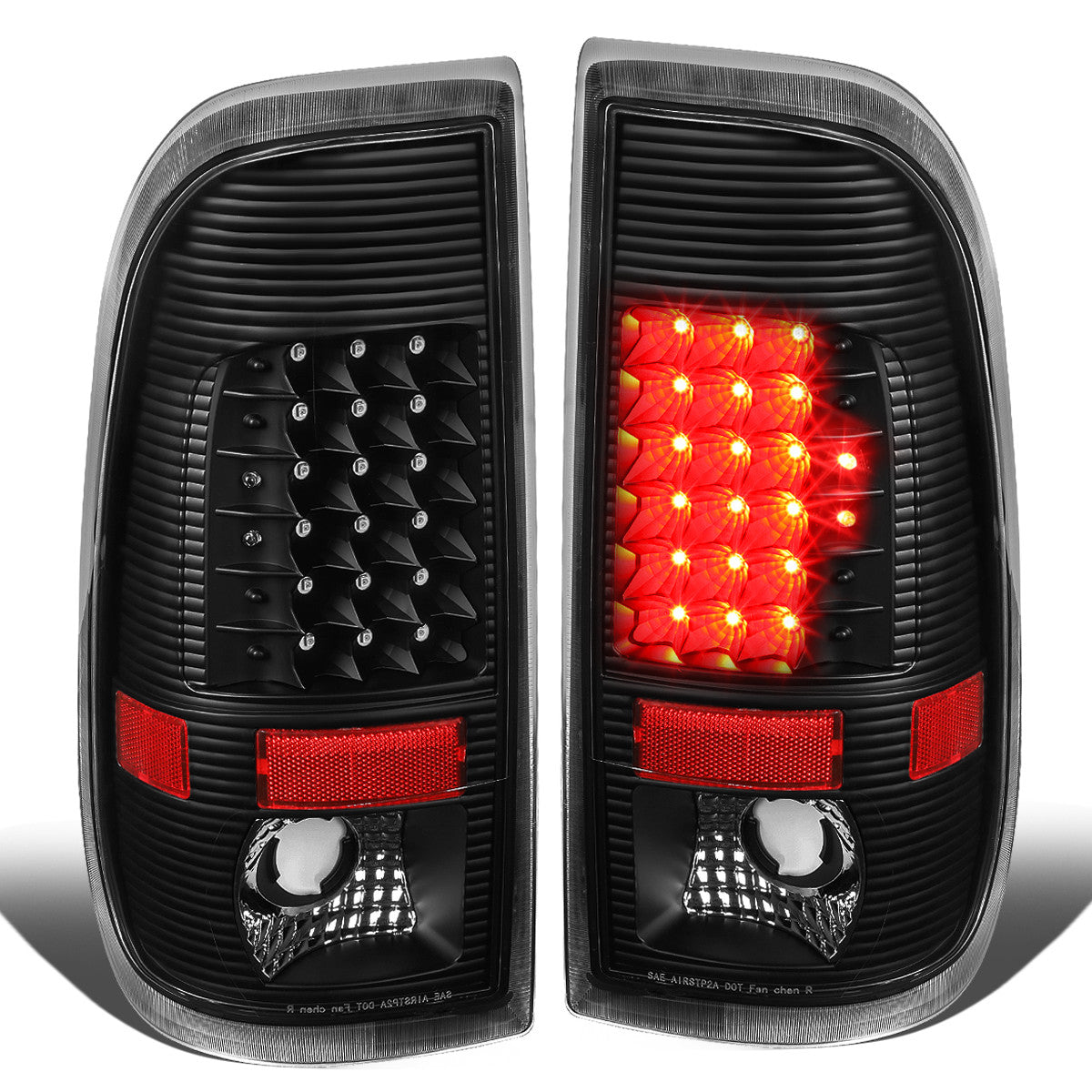 Nuvision Lighting, 97-07 Ford F250 F350 F450 F550 Super Duty LED Rear Brake Tail Lights - Black