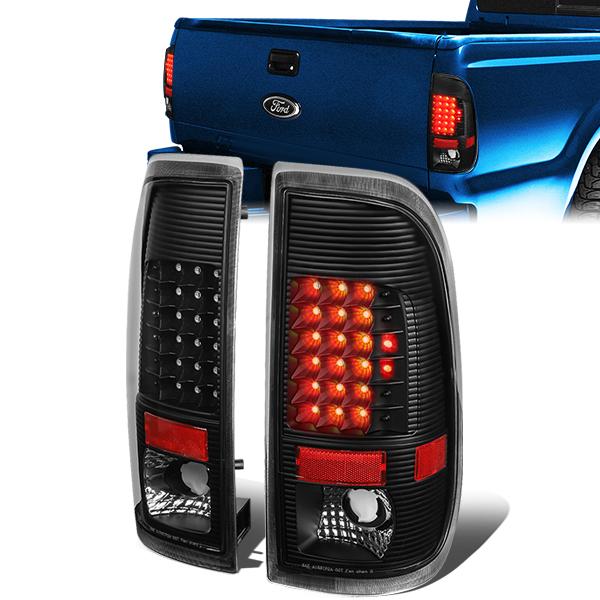 Nuvision Lighting, 97-07 Ford F250 F350 F450 F550 Super Duty LED Rear Brake Tail Lights - Black