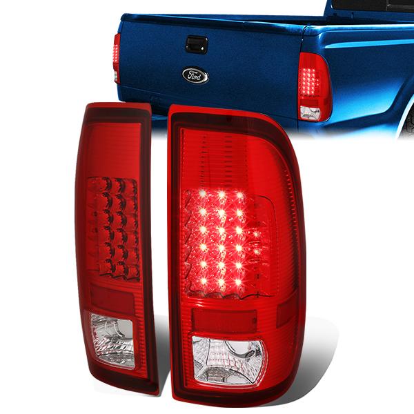 Nuvision Lighting, 97-07 Ford F250 F350 F450 F550 Super Duty LED Rear Brake Tail Lights - Red