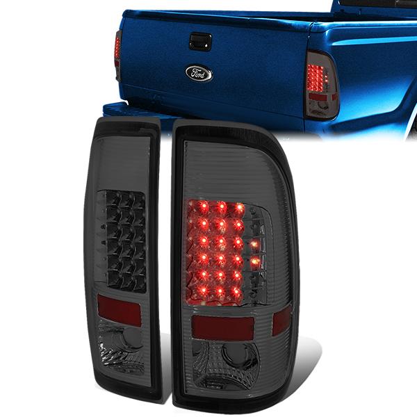 Nuvision Lighting, 97-07 Ford F250 F350 F450 F550 Super Duty LED Rear Brake Tail Lights - Smoked